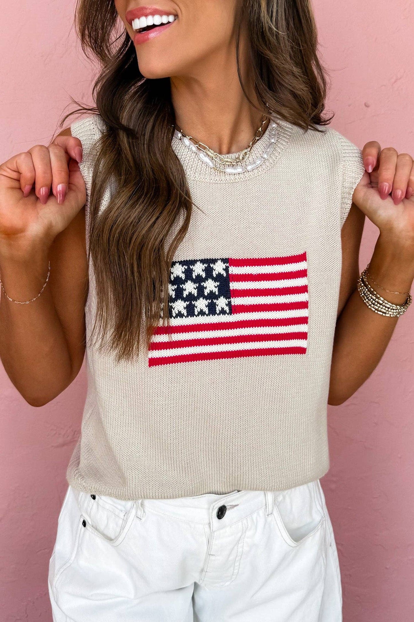 American Flag Knit Tank