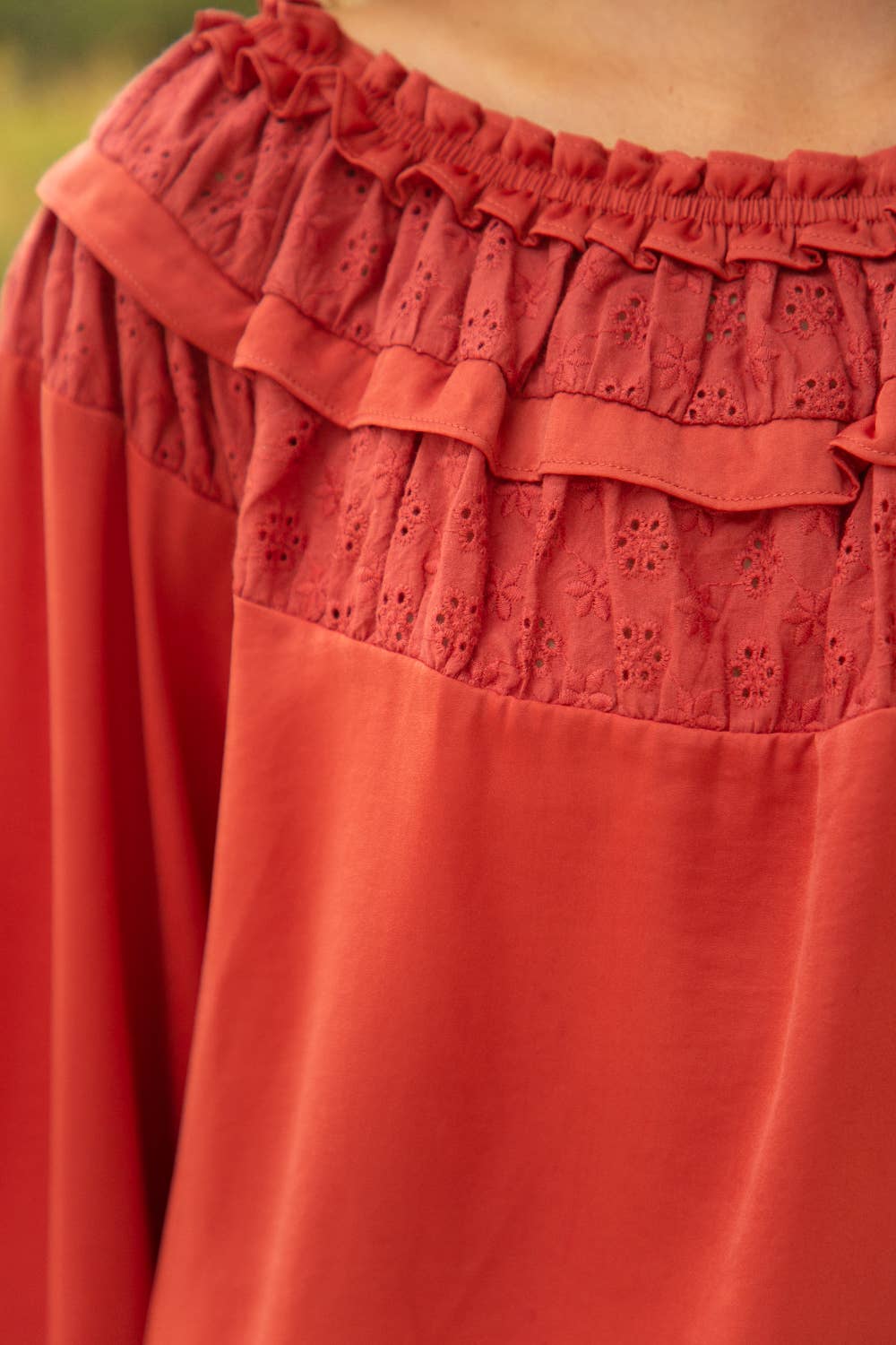 Eyelet Detailed Long Sleeve