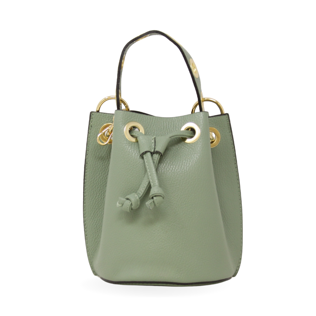 GENUINE ITALIAN LEATHER BUCKET BAG