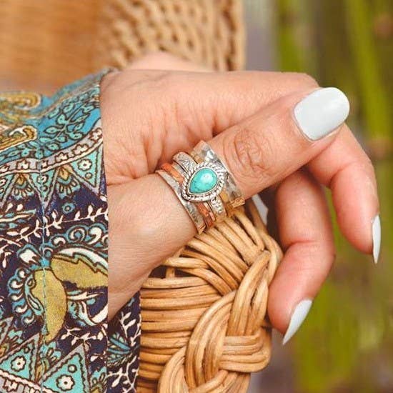 Teardrop Natural Stone Ring