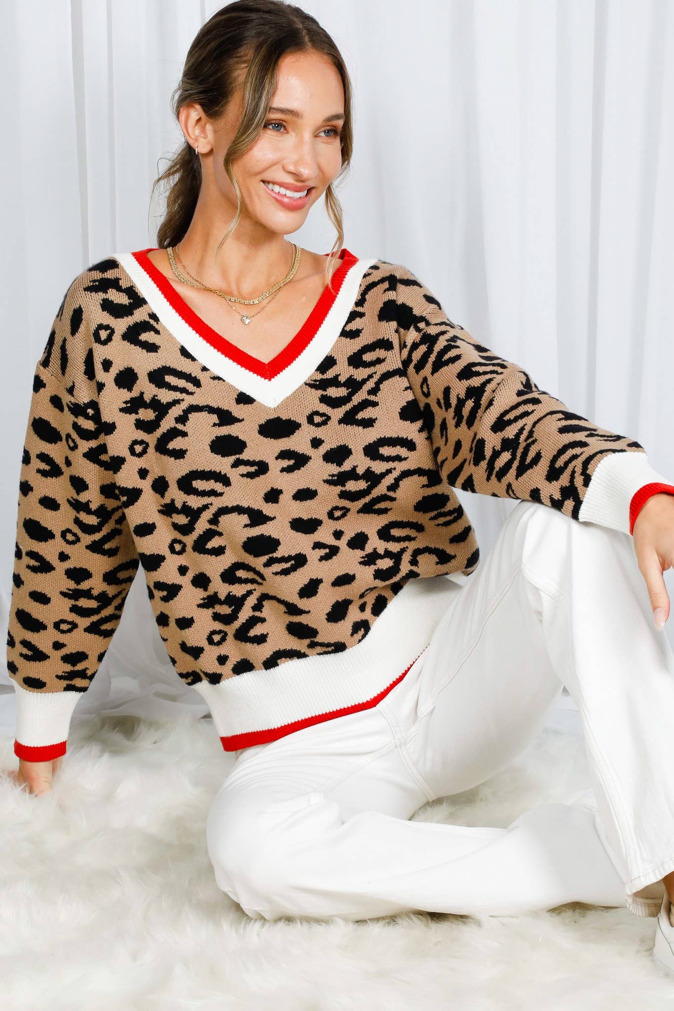 Leopard V-Neck Sweater