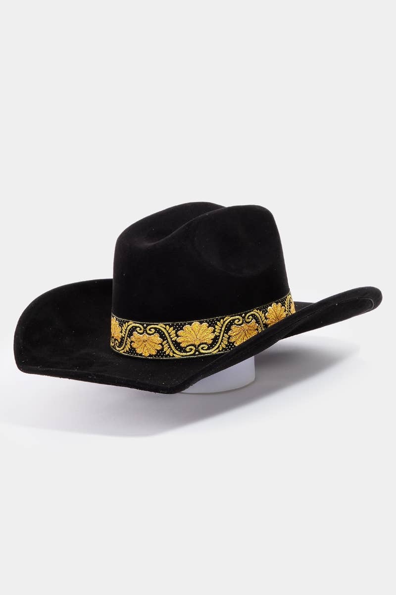 Intricate Border Pattern Band Cowboy Hat