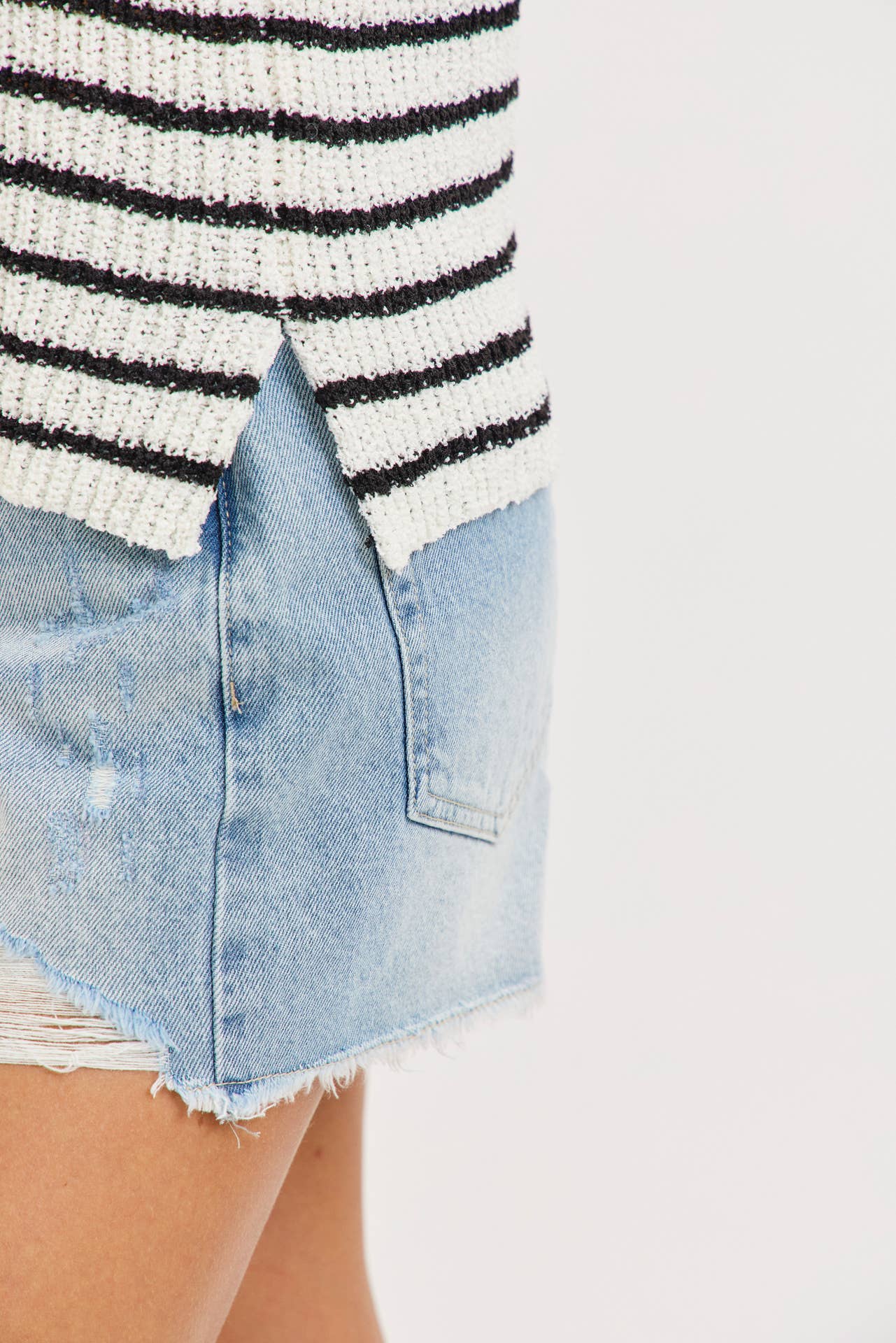 Latte Striped Knit Tank Top