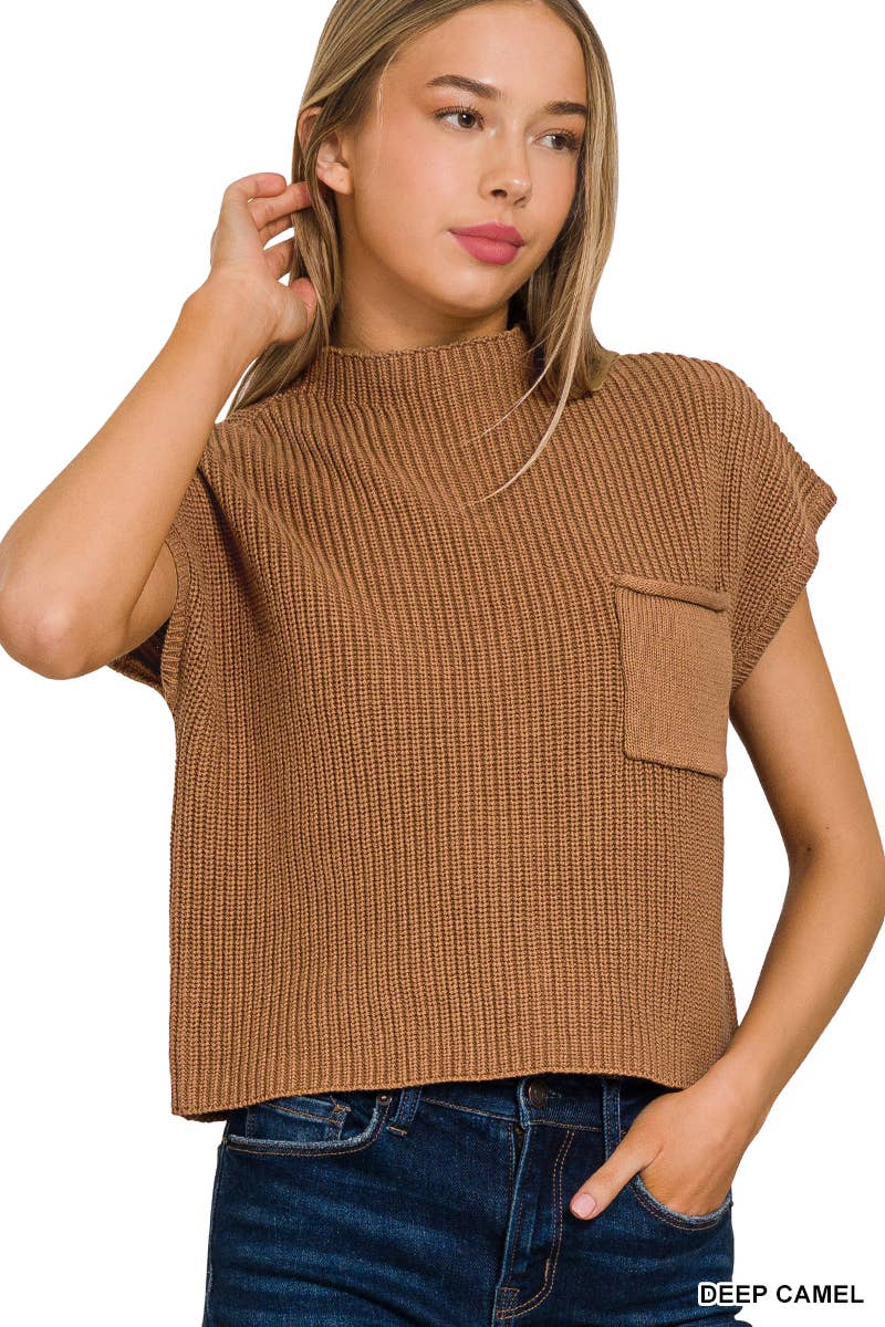 Pnk  Short Sleeve Crop Sweater