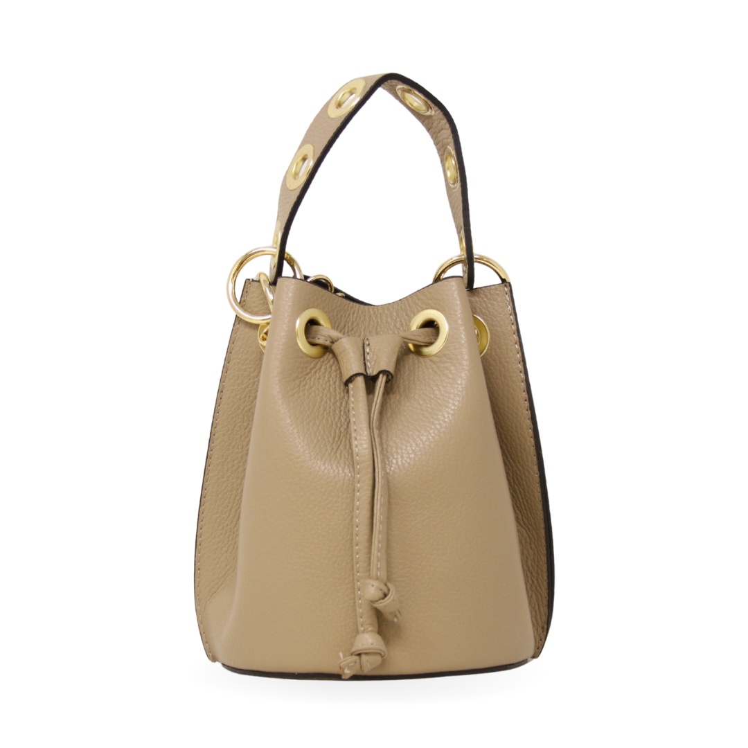 GENUINE ITALIAN LEATHER BUCKET BAG