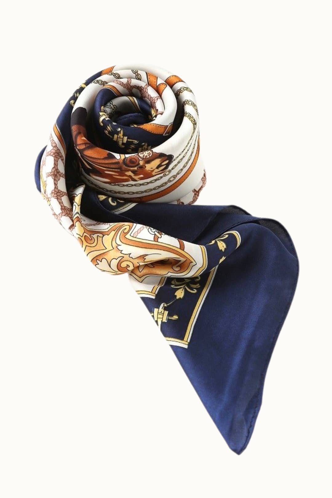 Satin Neckerchief Scarf Navy