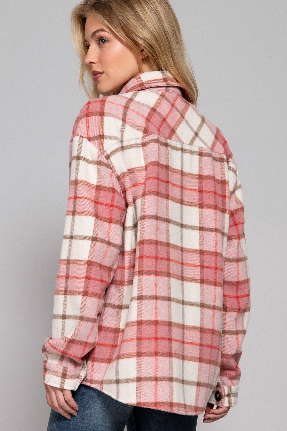 Wool Blend Plaid Jacket
