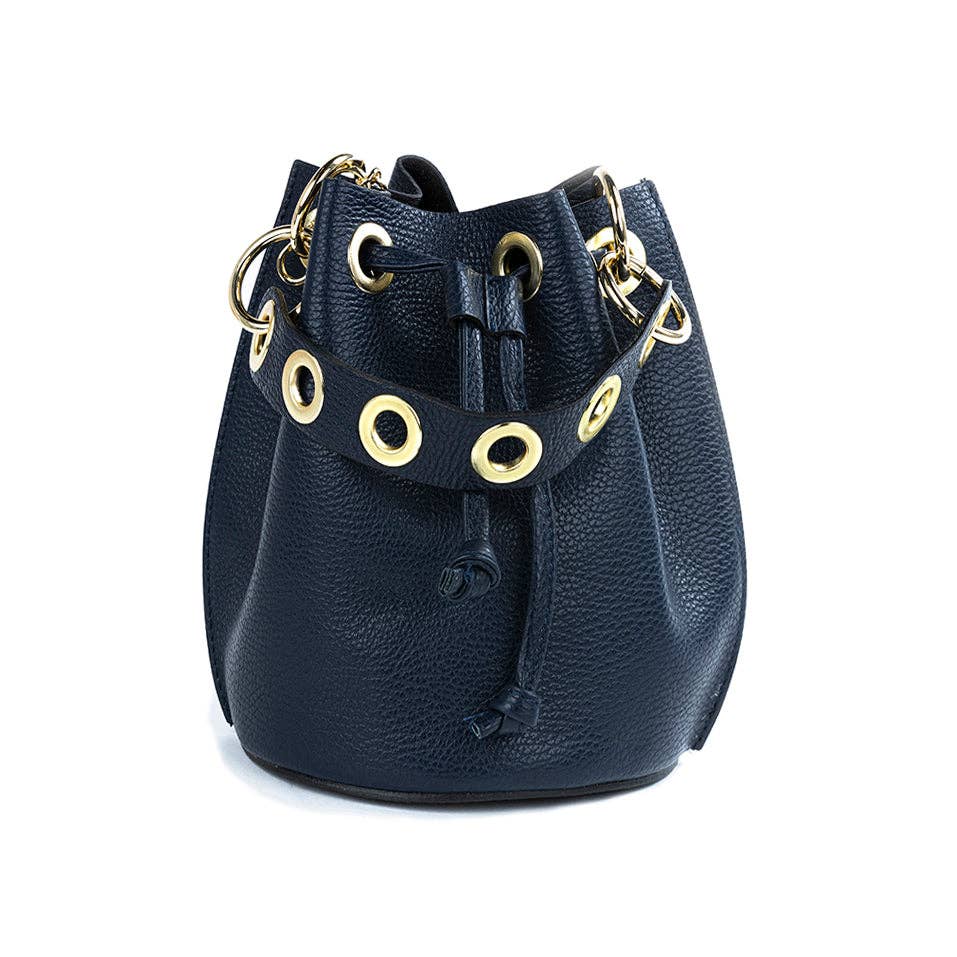 GENUINE ITALIAN LEATHER BUCKET BAG