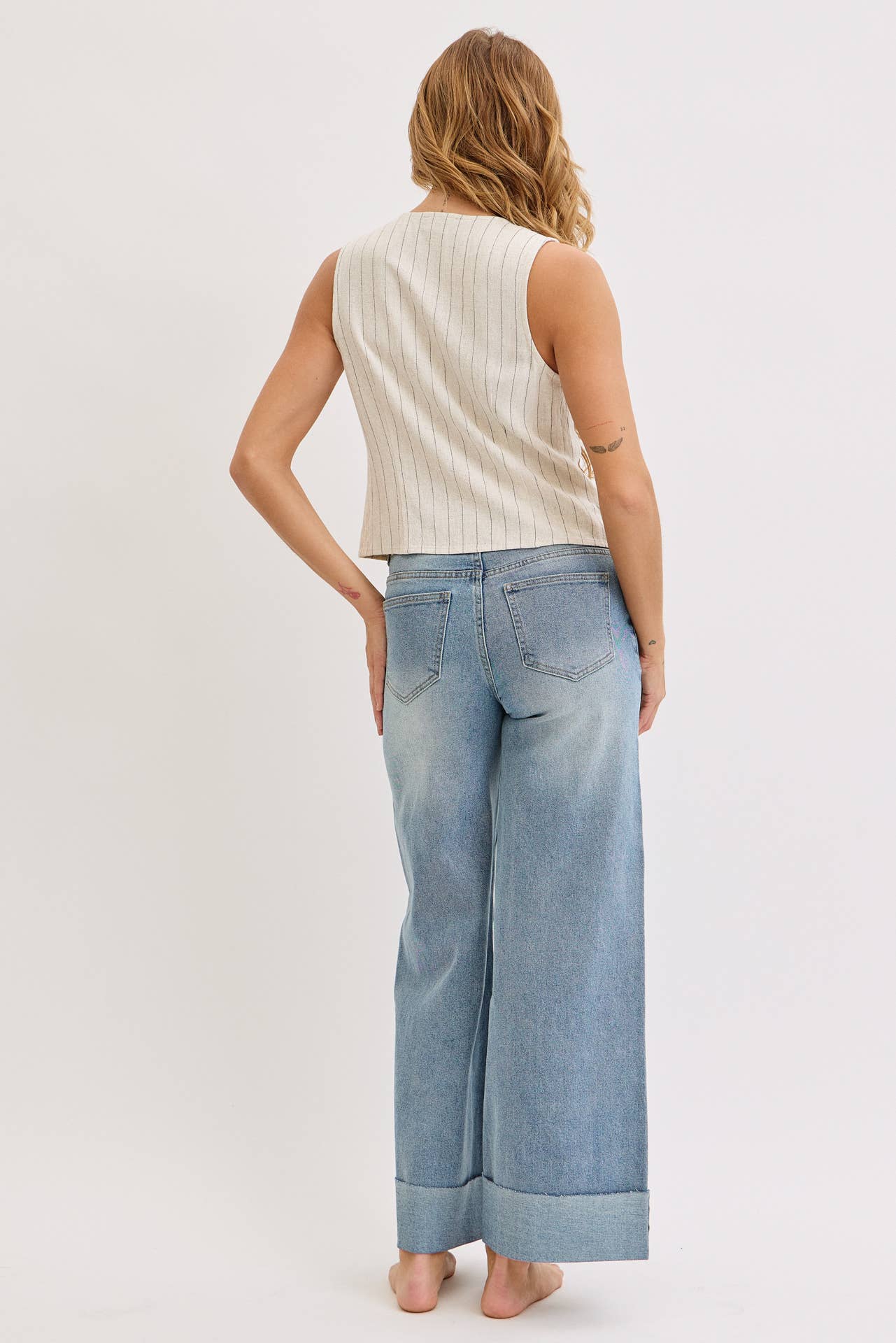 Front Tie Linen Top