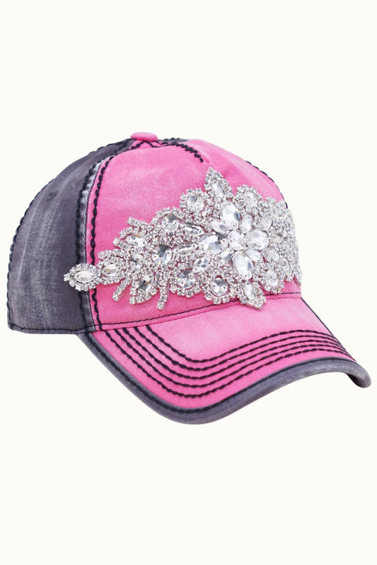 Pink/Grey Bling Cap, Adjustable