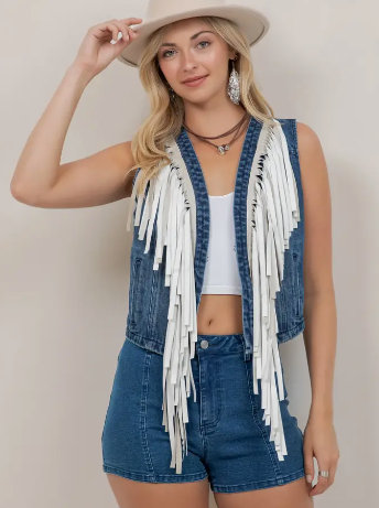 Fringe Denim Vest