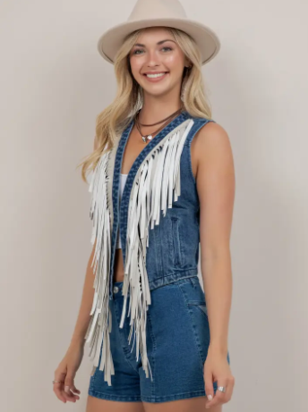 Fringe Denim Vest