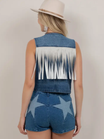 Fringe Denim Vest