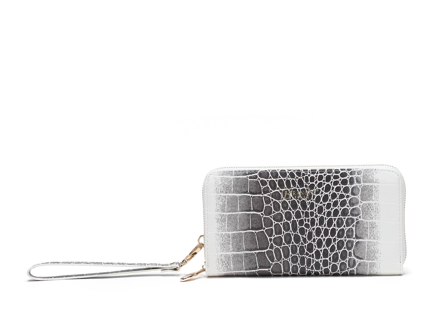 Brangio Italy Croc Luxe Zippered Around Wristlet Wallet