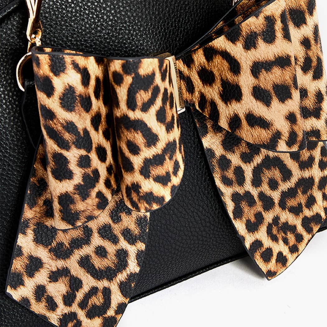 Leopard Top Handle Bow Bag – Fall Statement Gift