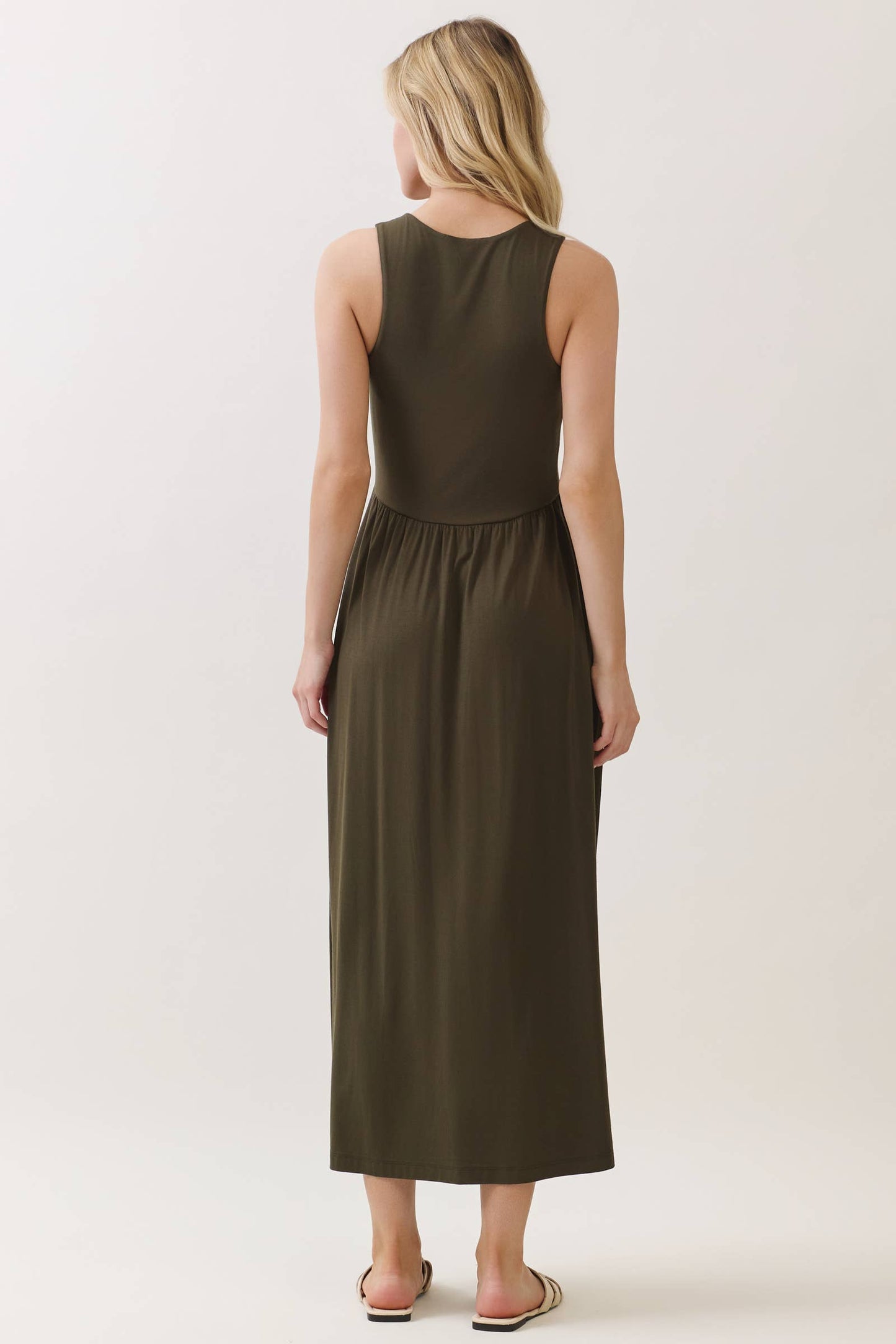 Black Midi Dress with Front Slits