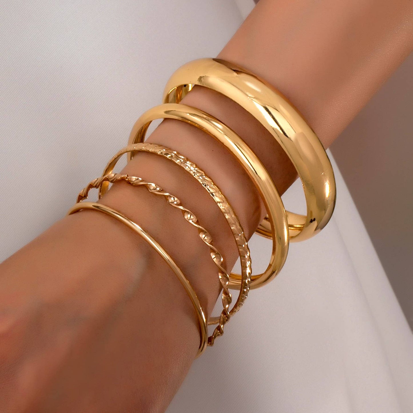 Gold Bangle Stack Set