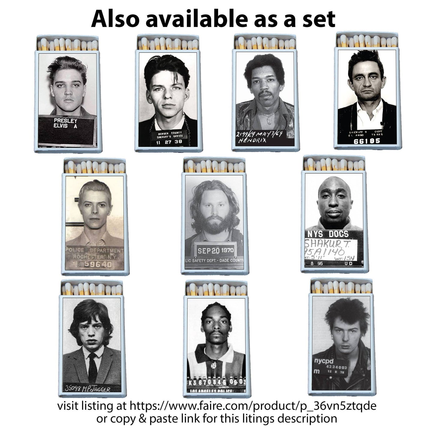 Matches Celebrity Mugshot Matchbox