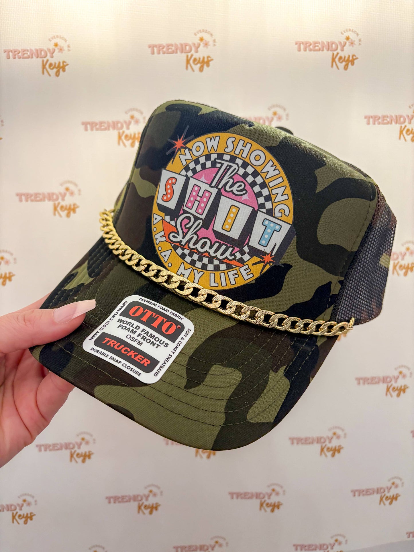 Now Showing, The S**t Show, AKA My Life Graphic Trucker Hat