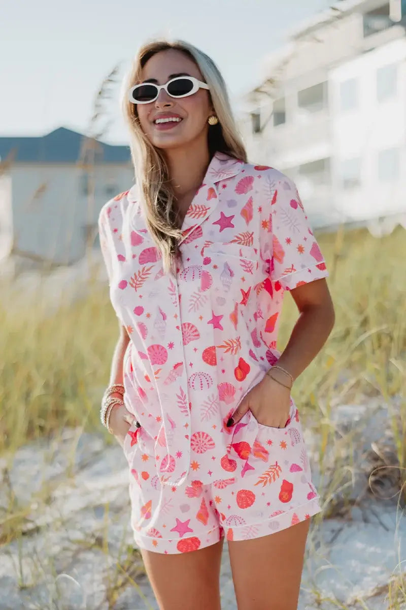 Beach Seashells Pajama Set