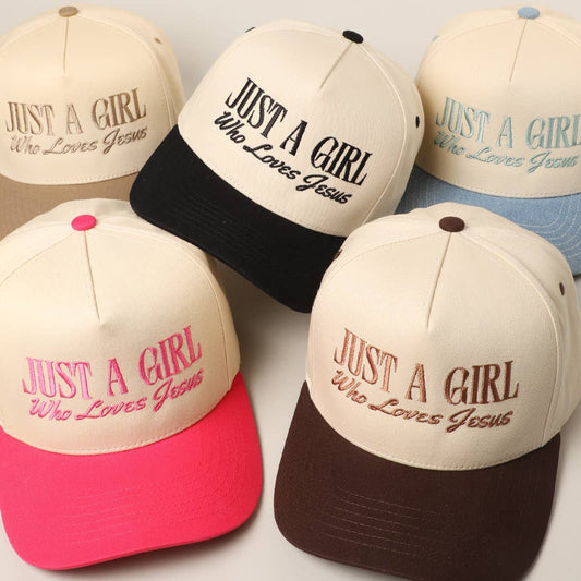 Just A Girl Who Loves Jesus Pink Hat