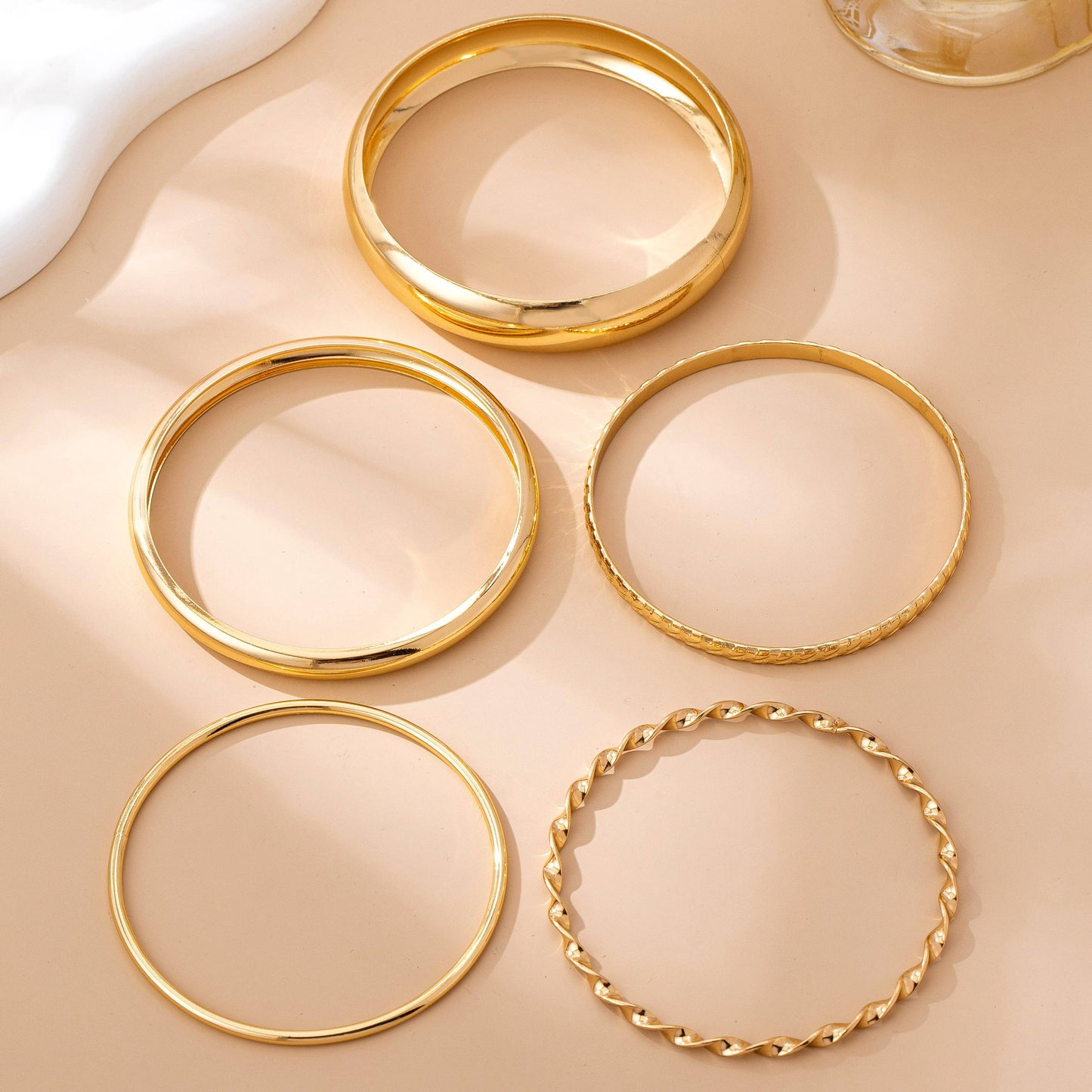 Gold Bangle Stack Set