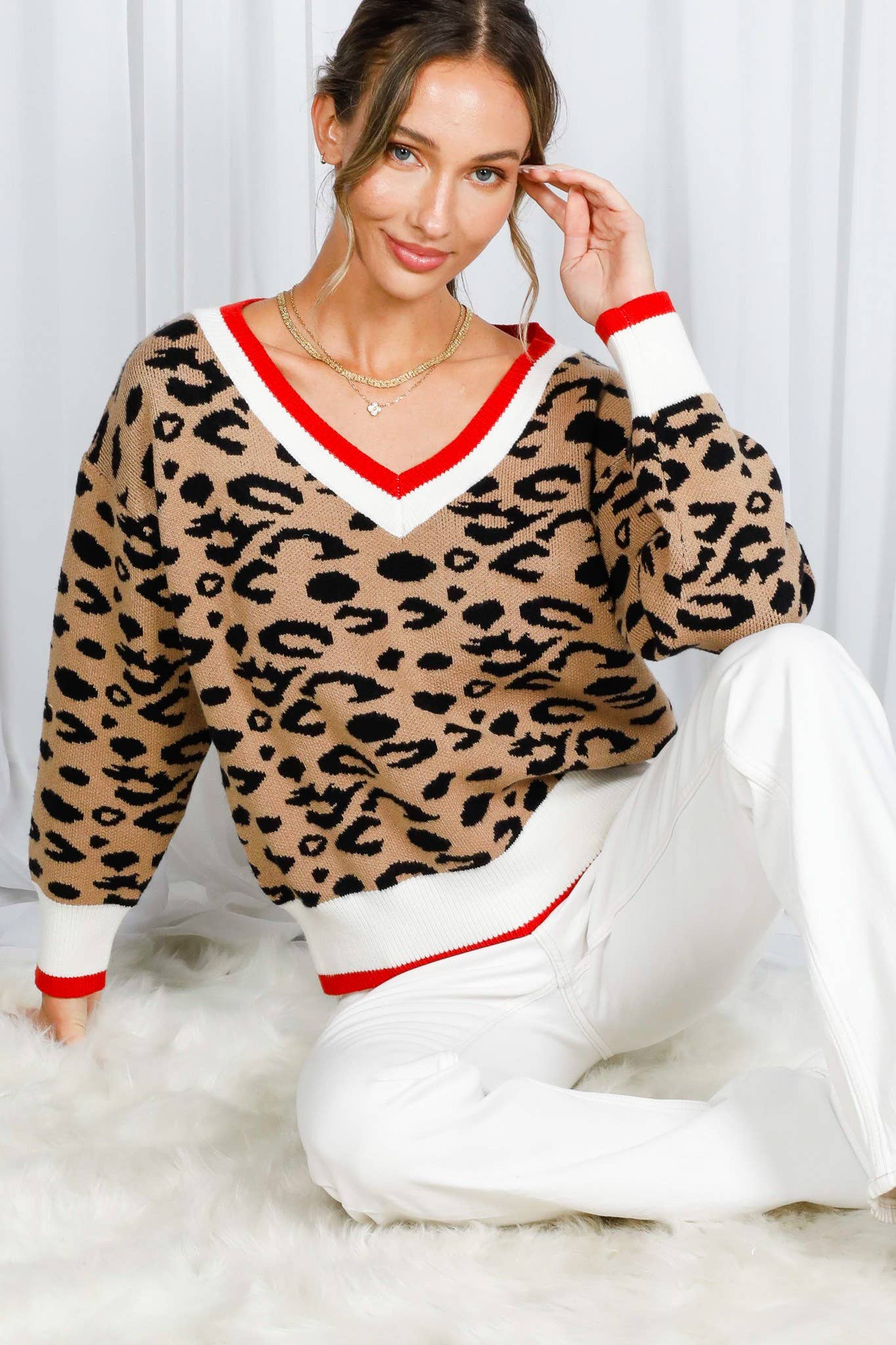 Leopard V-Neck Sweater