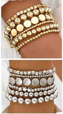 Silver Multi-Chain Bracelet Stack