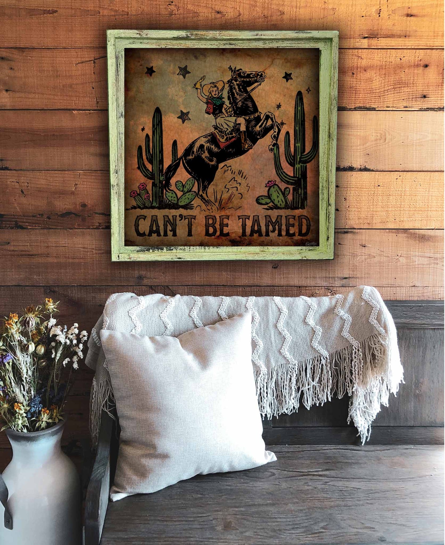 Can't be Tamed Cowgirl Framed Artwork