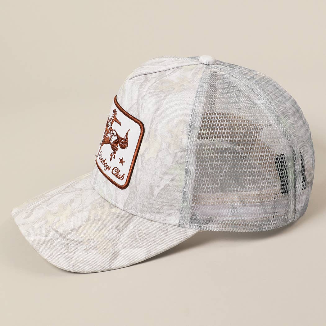 Cowboy and Horse Embroidery Patch Mesh Cap