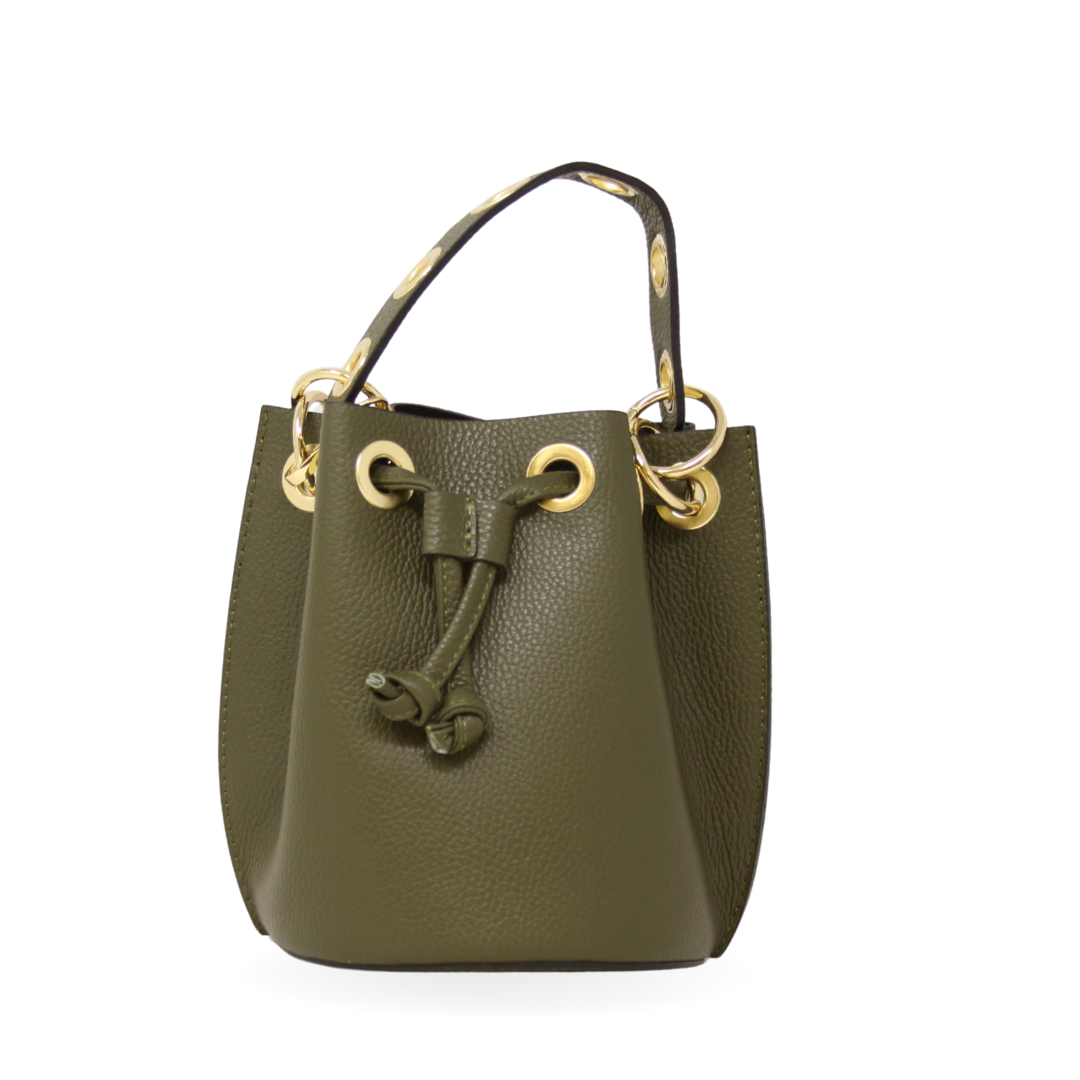 GENUINE ITALIAN LEATHER BUCKET BAG