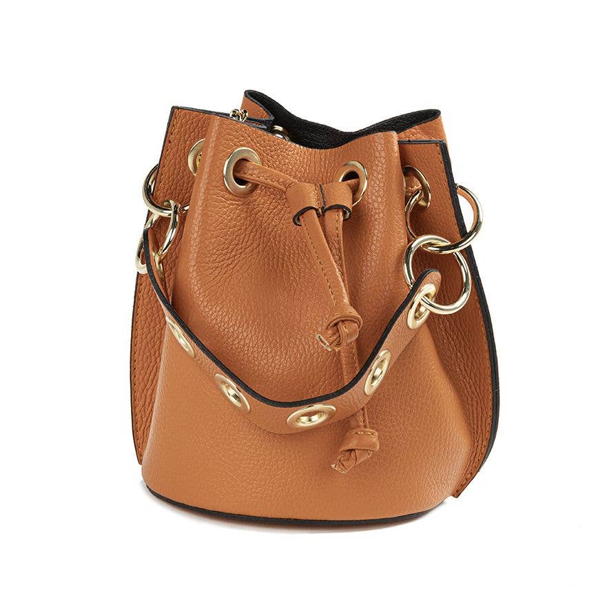 GENUINE ITALIAN LEATHER BUCKET BAG