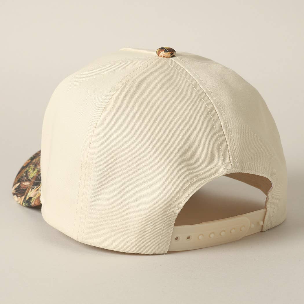 COWGIRL Lettering Embroidery Camo Cap