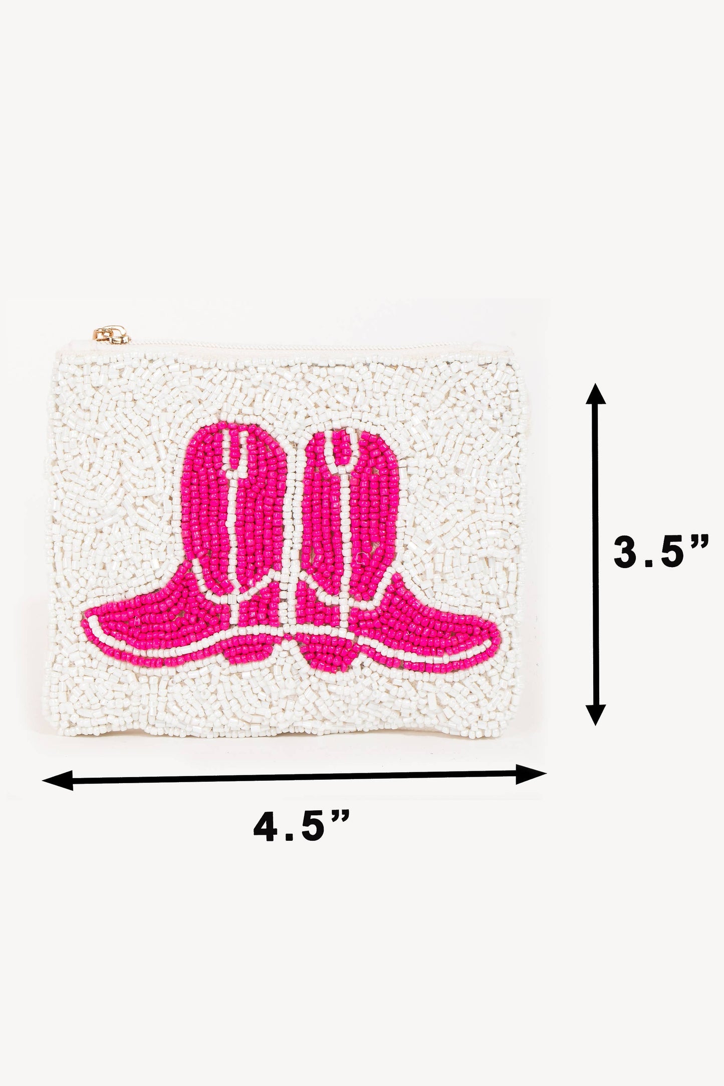Pink Boot Beaded Coin Purse