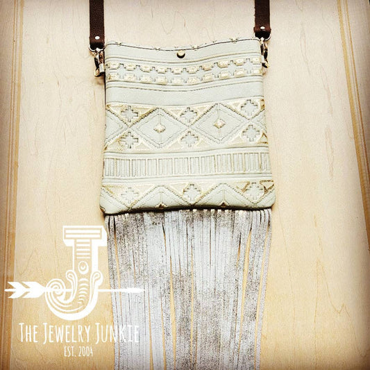 Crossbody Handbag w/ Gilded Navajo Leather