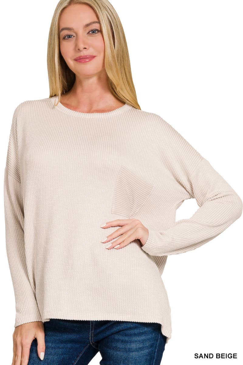 Ribbed  Oversized Top