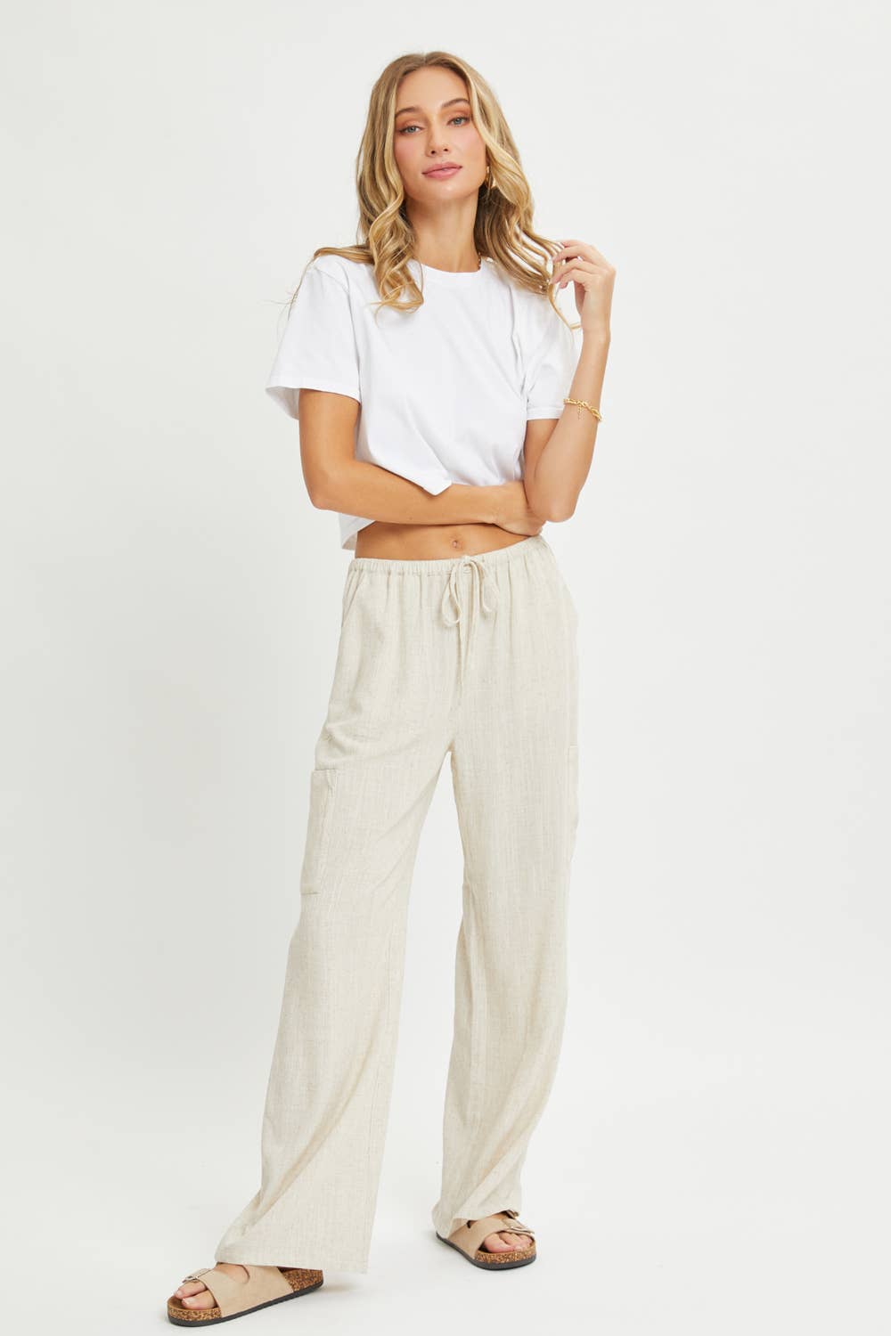 Linen Draw-String Pants w Pockets