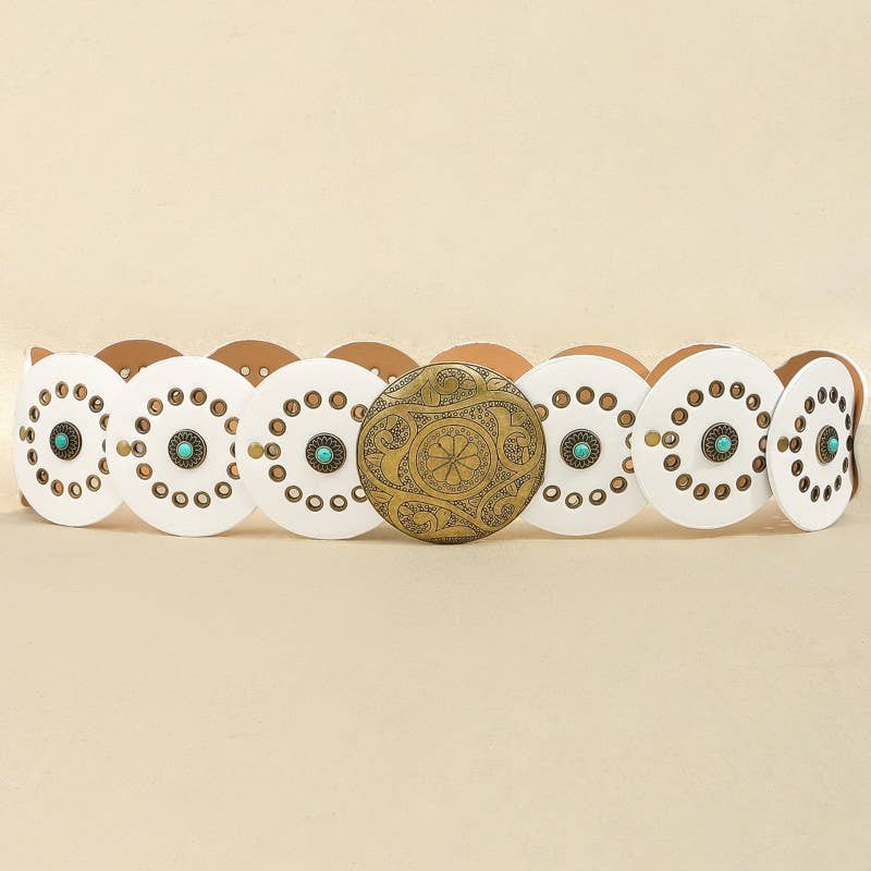 Studded Circular Western Belt