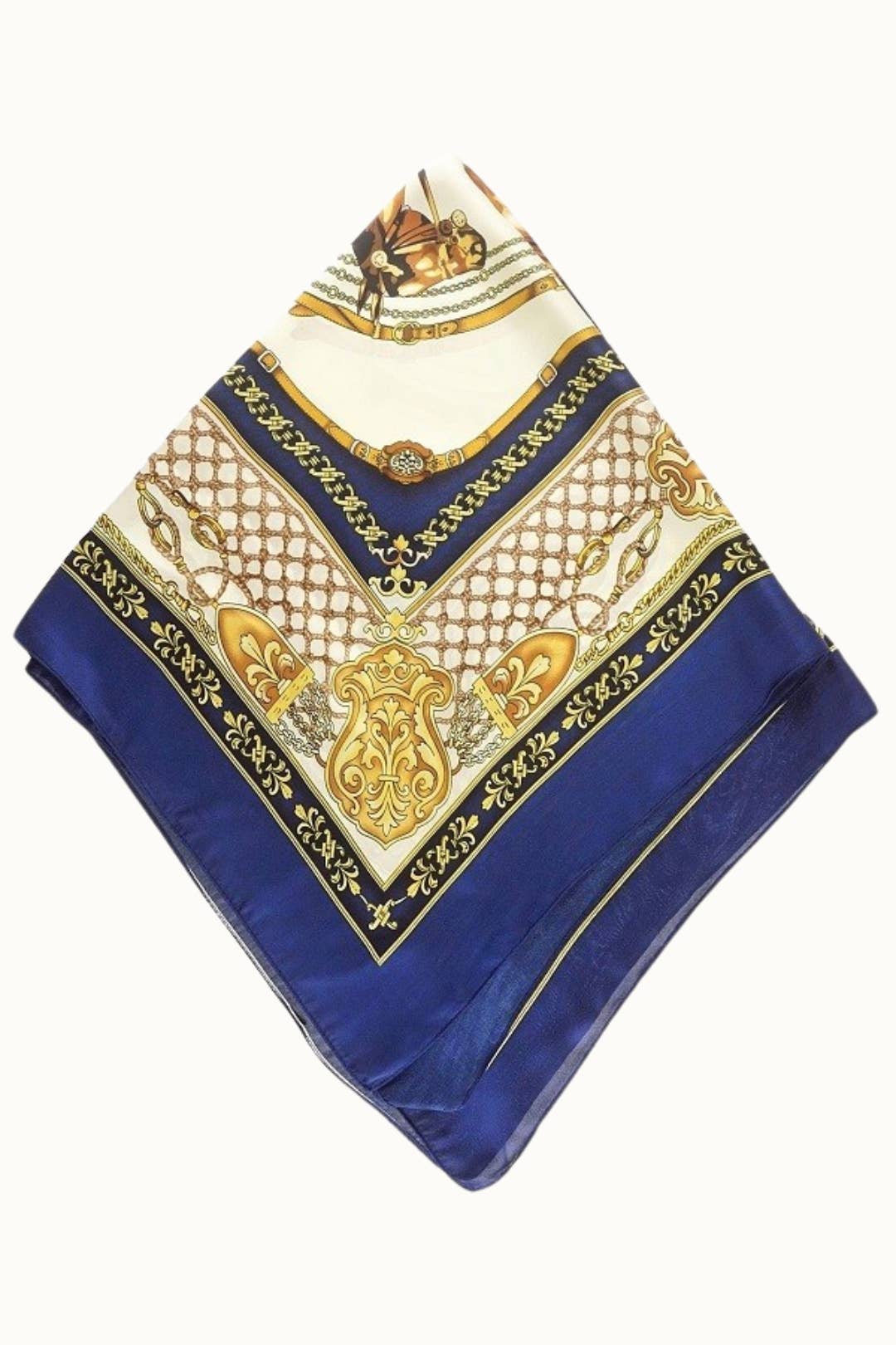 Satin Neckerchief Scarf Navy