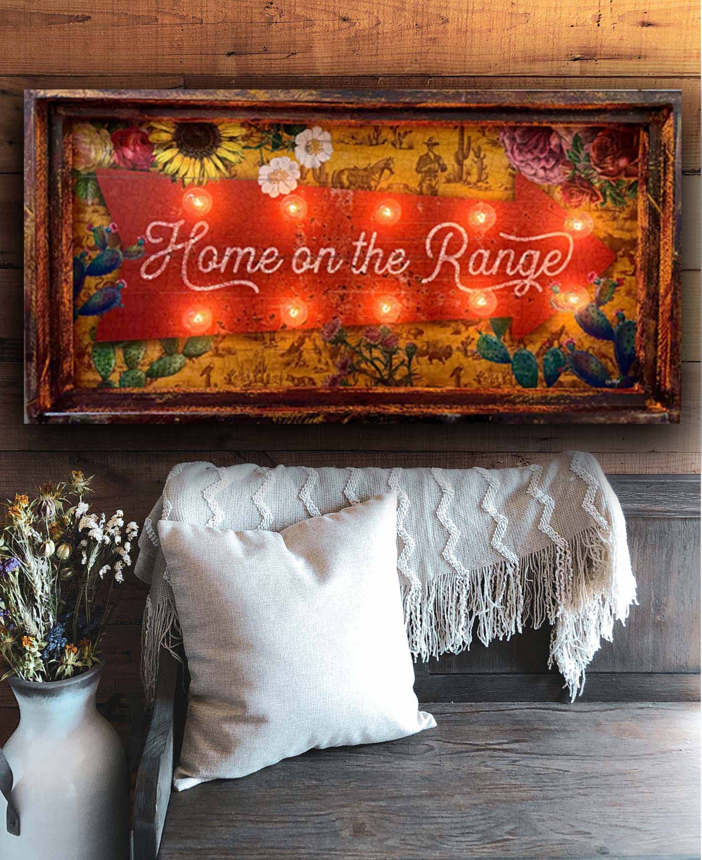 Home on the Range 18x36 Lighted Artwork