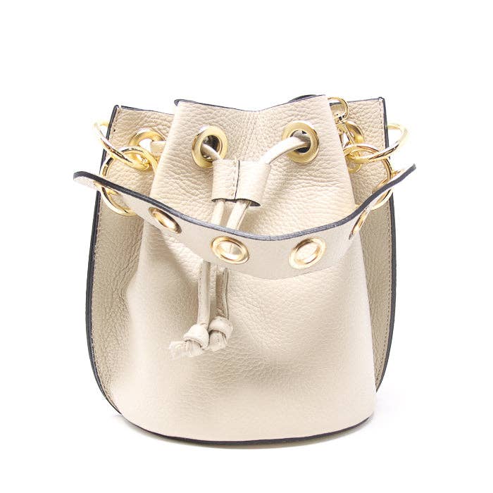 GENUINE ITALIAN LEATHER BUCKET BAG