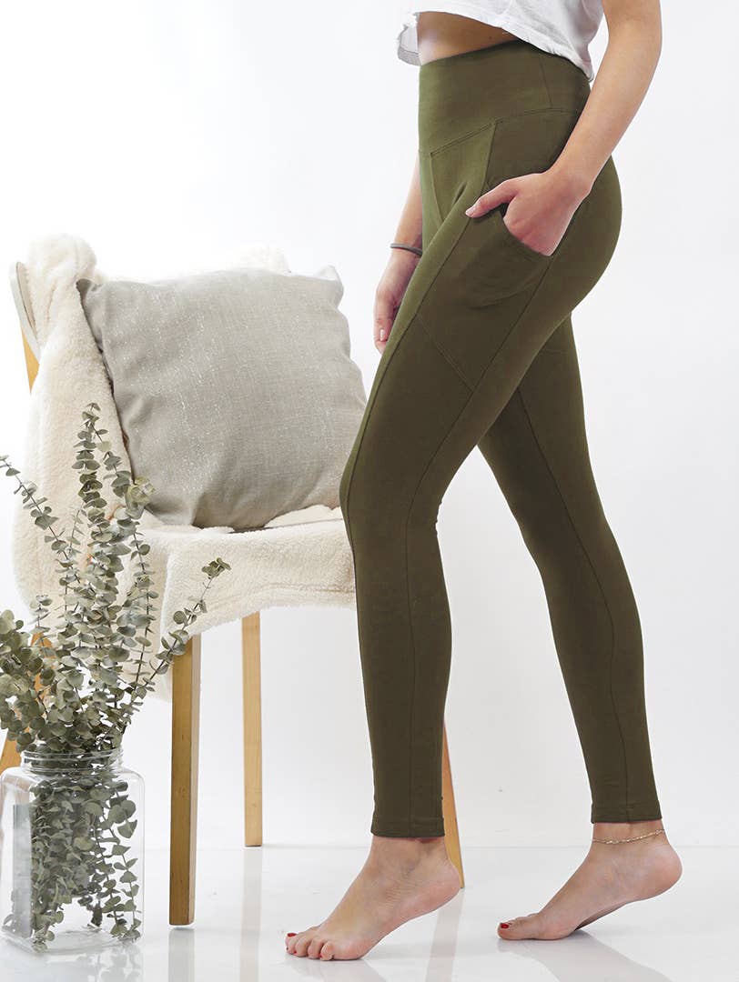 Microfiber Wide Waistband Leggings