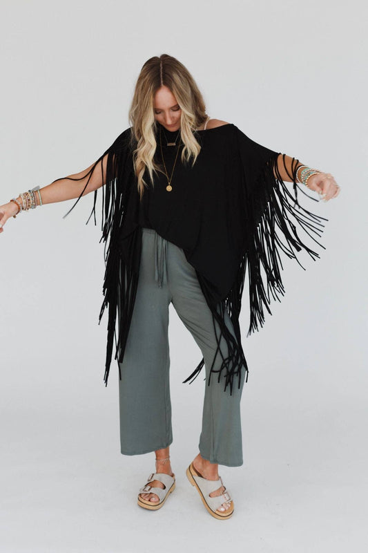 Fringe Top - Black