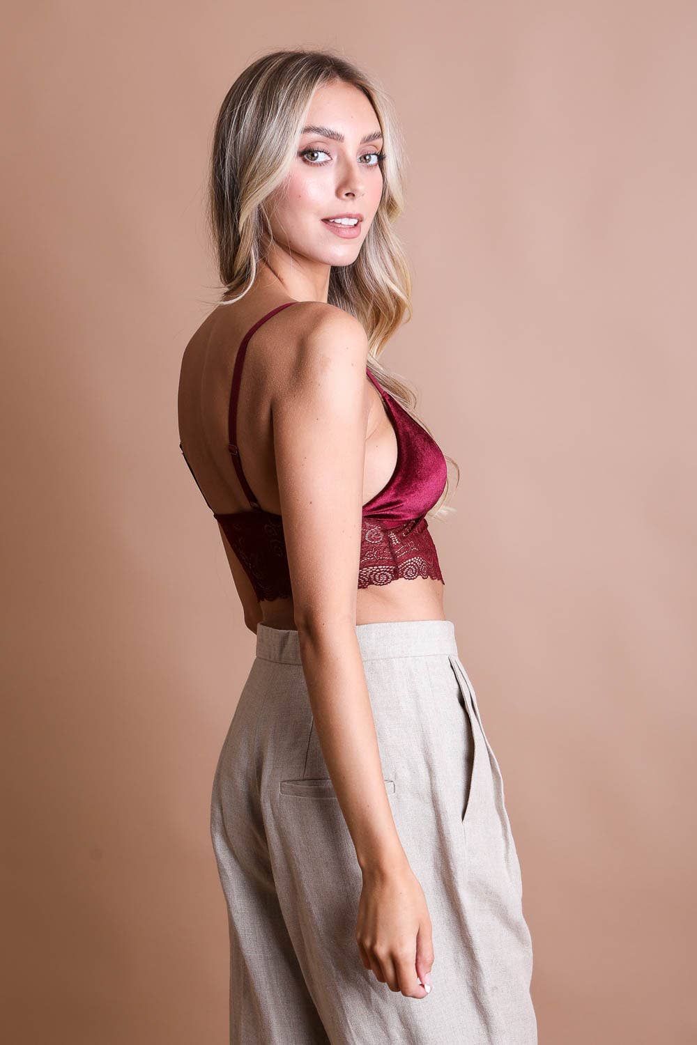 Velvet Lace Strappy Bralette