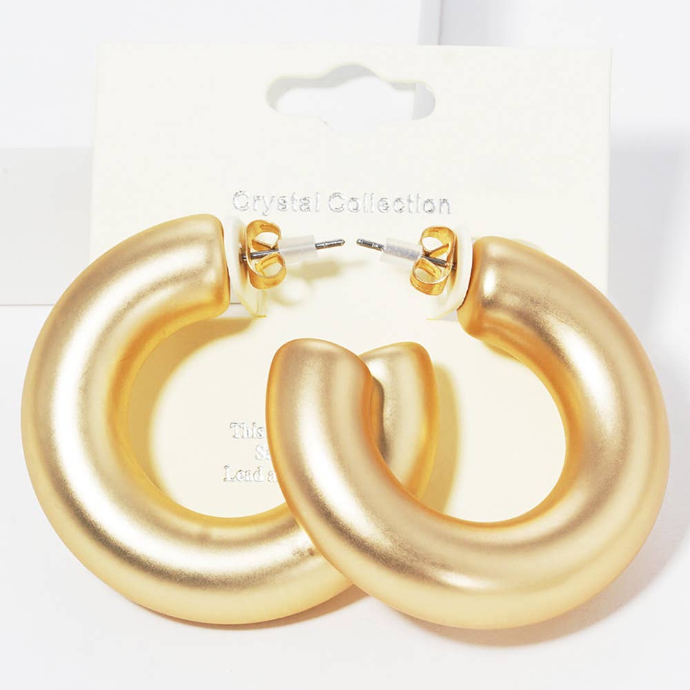 Modern Minimalist Thick Open Hoop Earrings