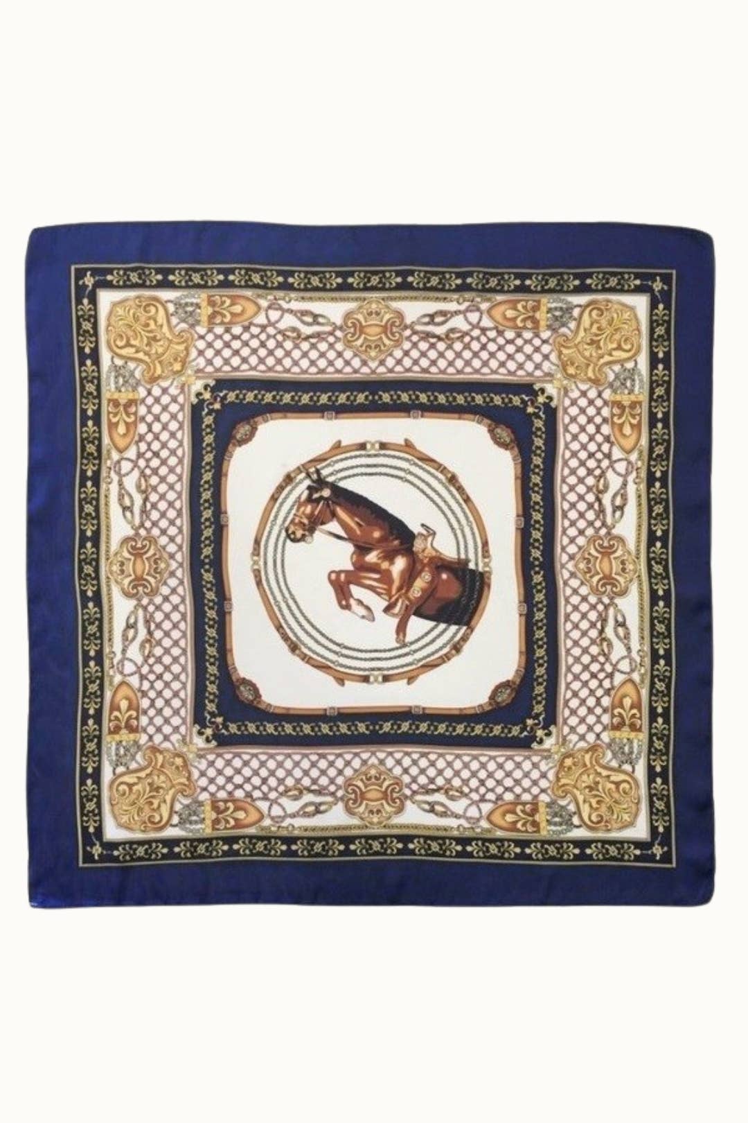 Satin Neckerchief Scarf Navy