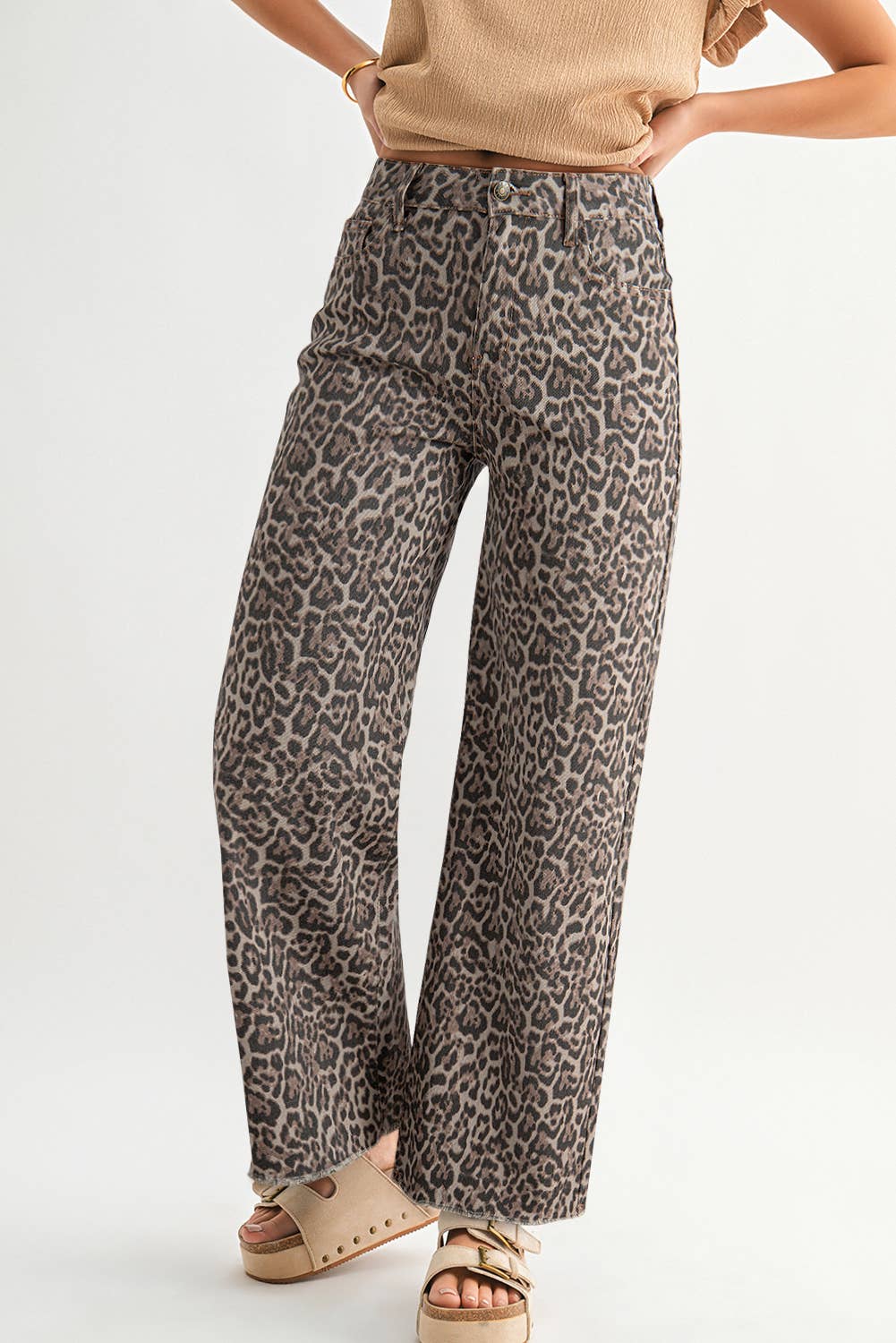 Leopard Frayed Edge jeans