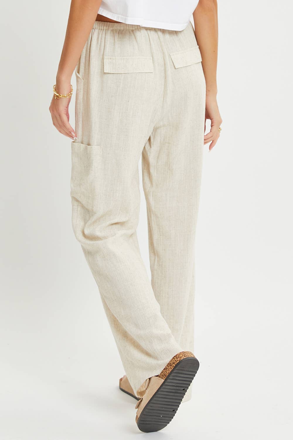 Linen Draw-String Pants w Pockets