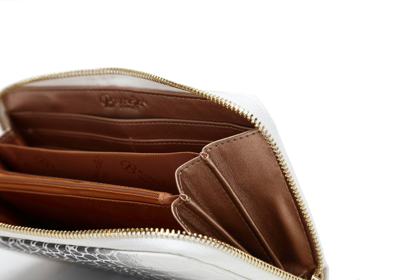 Brangio Italy Croc Luxe Zippered Around Wristlet Wallet