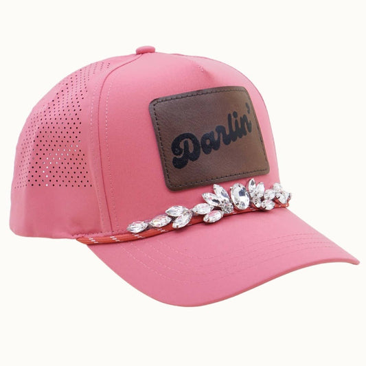 Darlin' Leather Bejeweled Trucker Cap
